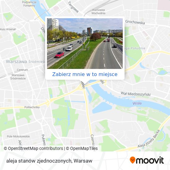 Mapa aleja stanów zjednoczonych