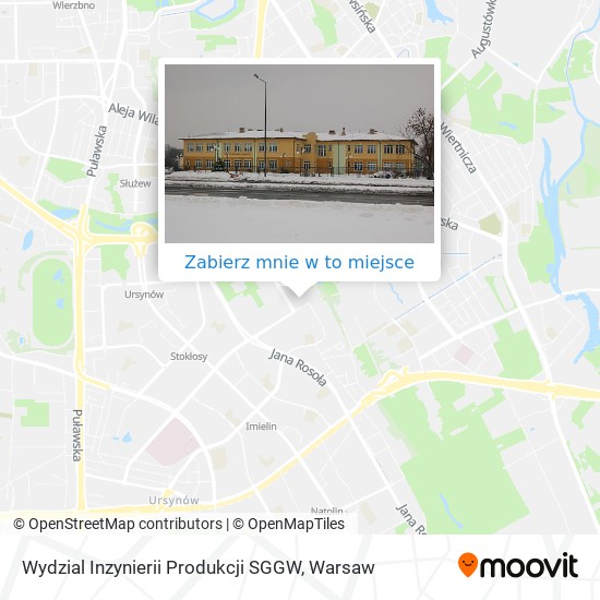 Mapa Wydzial Inzynierii Produkcji SGGW