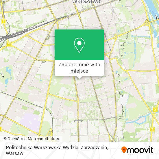 Mapa Politechnika Warszawska Wydzial Zarządzania