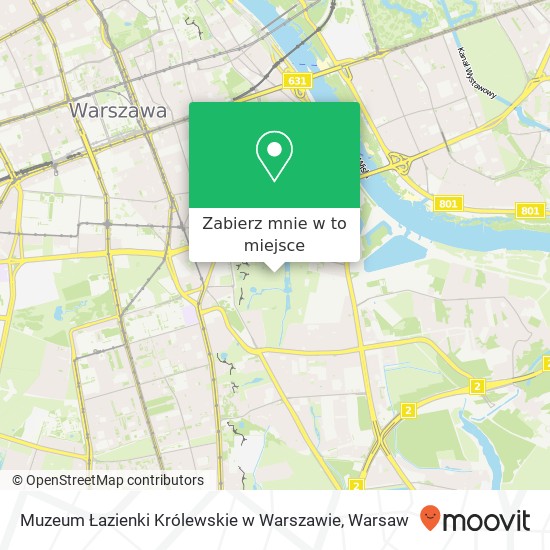 Mapa Muzeum Łazienki Królewskie w Warszawie