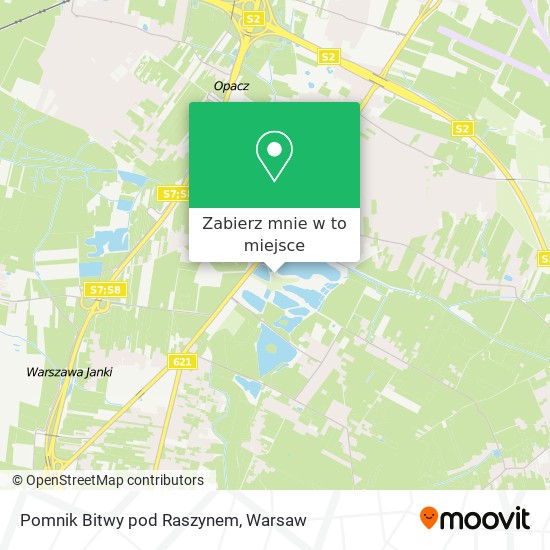 Mapa Pomnik Bitwy pod Raszynem