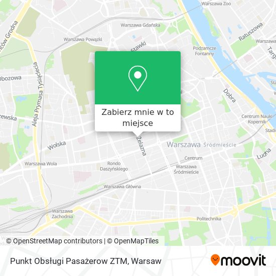 Mapa Punkt Obsługi Pasażerow ZTM