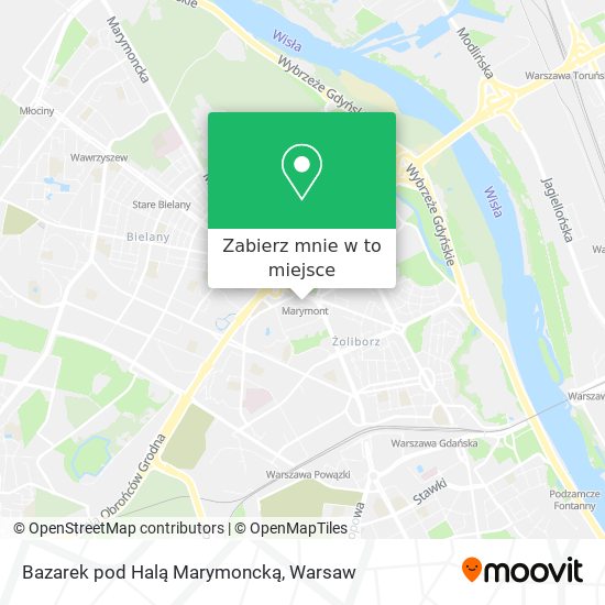 Mapa Bazarek pod Halą Marymoncką