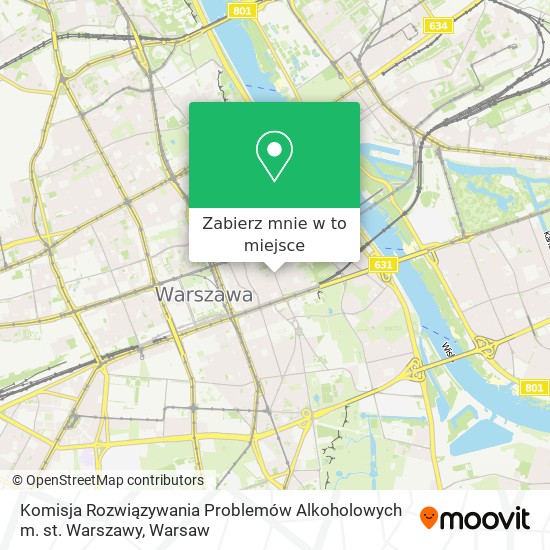 Mapa Komisja Rozwiązywania Problemów Alkoholowych m. st. Warszawy