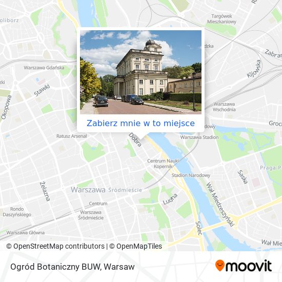 Mapa Ogród Botaniczny BUW