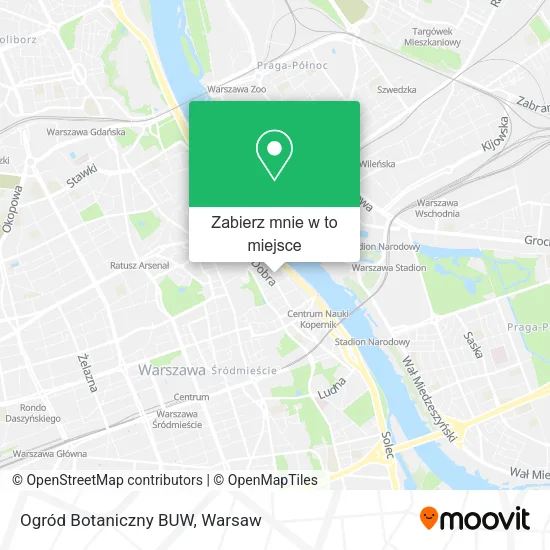 Mapa Ogród Botaniczny BUW