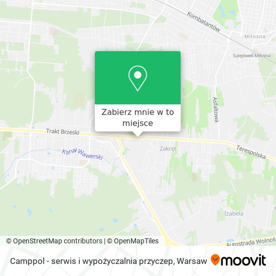 Mapa Camppol - serwis i wypożyczalnia przyczep