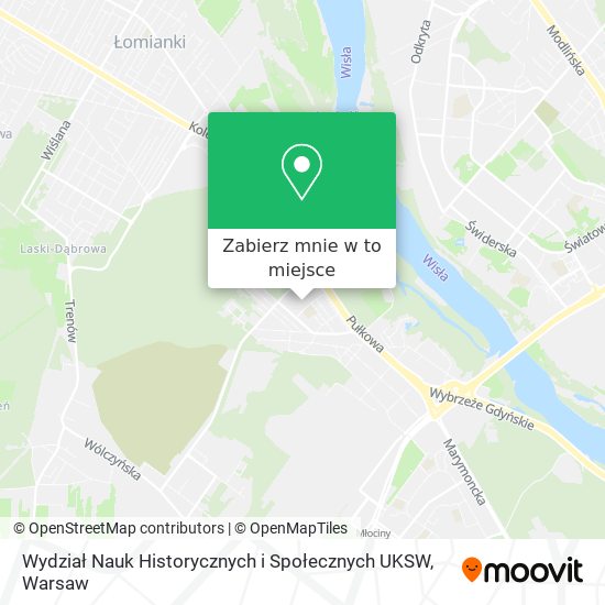 Mapa Wydział Nauk Historycznych i Społecznych UKSW