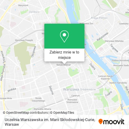 Mapa Uczelnia Warszawska im. Marii Skłodowskiej-Curie