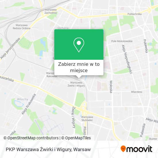 Mapa PKP Warszawa Żwirki i Wigury