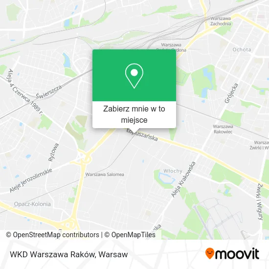 Mapa WKD Warszawa Raków