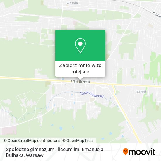 Mapa Społeczne gimnazjum i liceum im. Emanuela Bułhaka