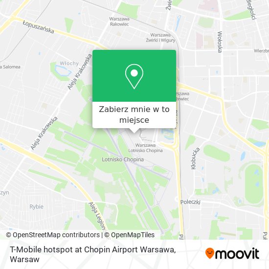 Mapa T-Mobile hotspot at Chopin Airport Warsawa