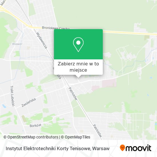 Mapa Instytut Elektrotechniki Korty Tenisowe