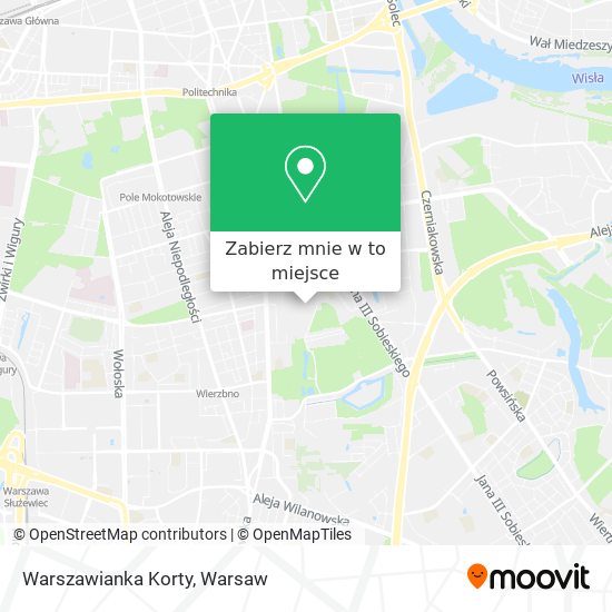 Mapa Warszawianka Korty