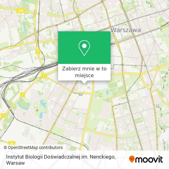 Mapa Instytut Biologii Doświadczalnej im. Nenckiego