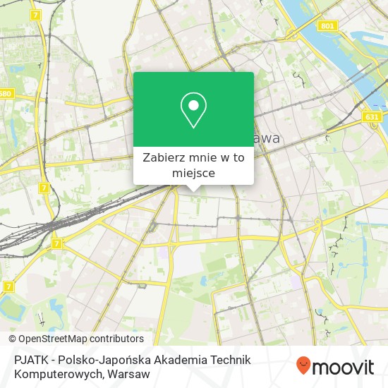 Mapa PJATK - Polsko-Japońska Akademia Technik Komputerowych