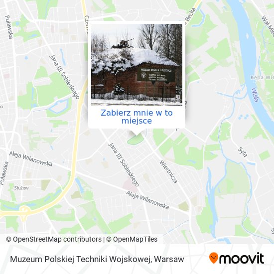 Mapa Muzeum Polskiej Techniki Wojskowej