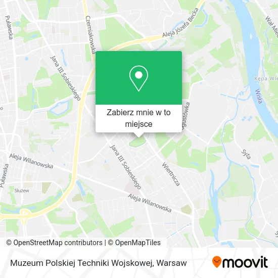 Mapa Muzeum Polskiej Techniki Wojskowej