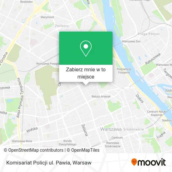 Mapa Komisariat Policji ul. Pawia