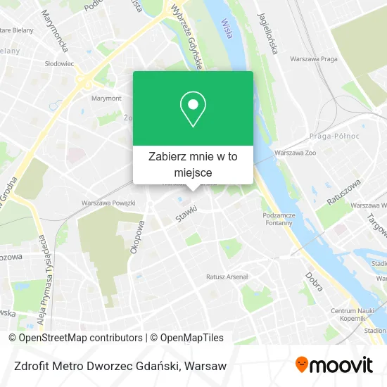 Mapa Zdrofit Metro Dworzec Gdański