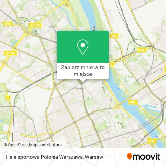 Mapa Hala sportowa Polonia Warszawa