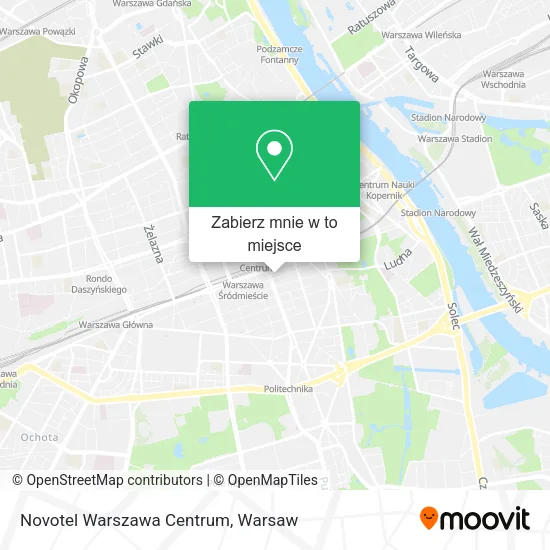 Mapa Novotel Warszawa Centrum