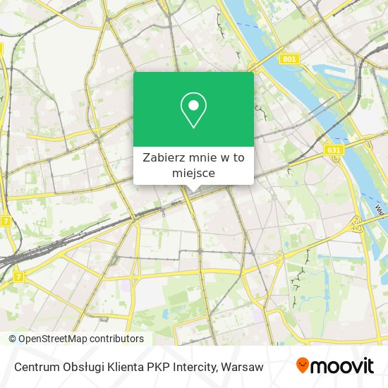 Mapa Centrum Obsługi Klienta PKP Intercity