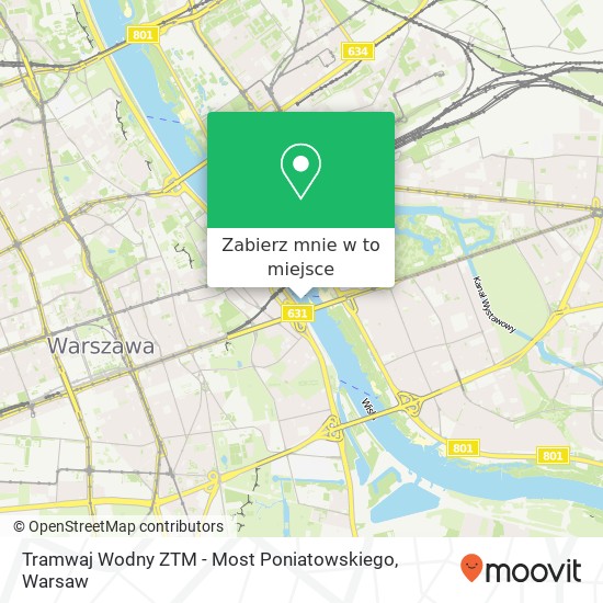 Mapa Tramwaj Wodny ZTM - Most Poniatowskiego