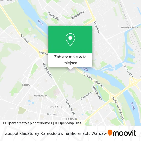 Mapa Zespół klasztorny Kamedułów na Bielanach