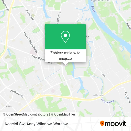 Mapa Kościół Św. Anny Wilanów