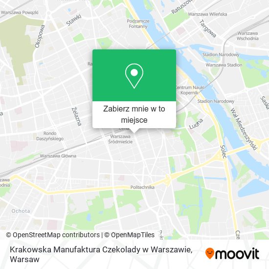 Mapa Krakowska Manufaktura Czekolady w Warszawie