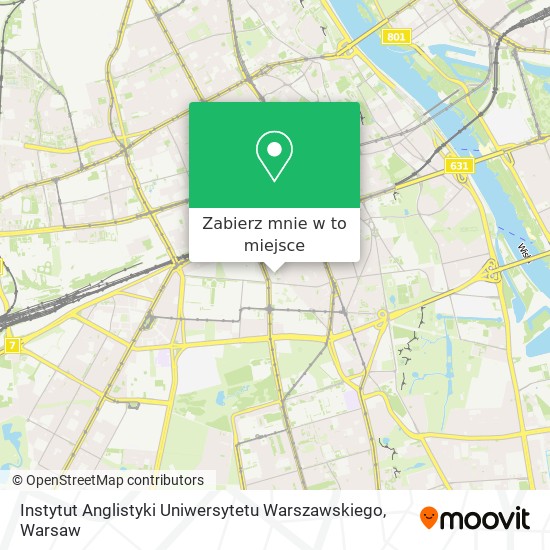 Mapa Instytut Anglistyki Uniwersytetu Warszawskiego