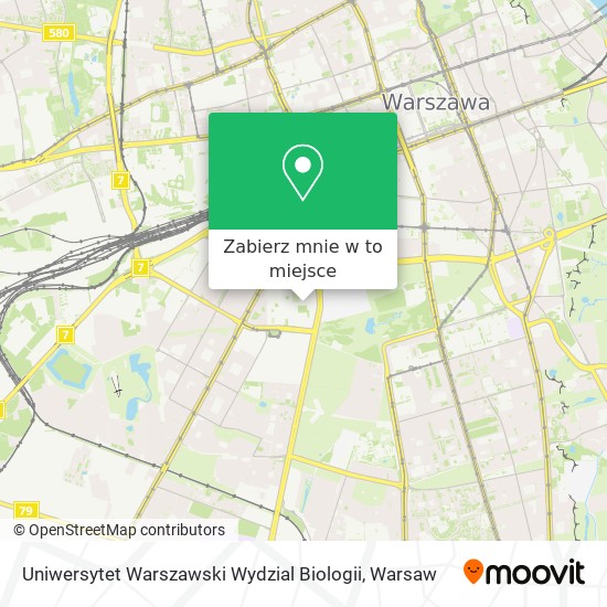 Mapa Uniwersytet Warszawski Wydzial Biologii