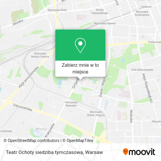 Mapa Teatr Ochoty siedziba tymczasowa