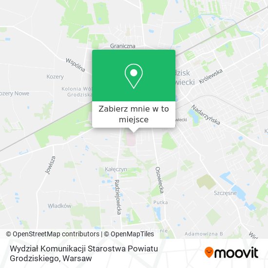 Mapa Wydział Komunikacji Starostwa Powiatu Grodziskiego