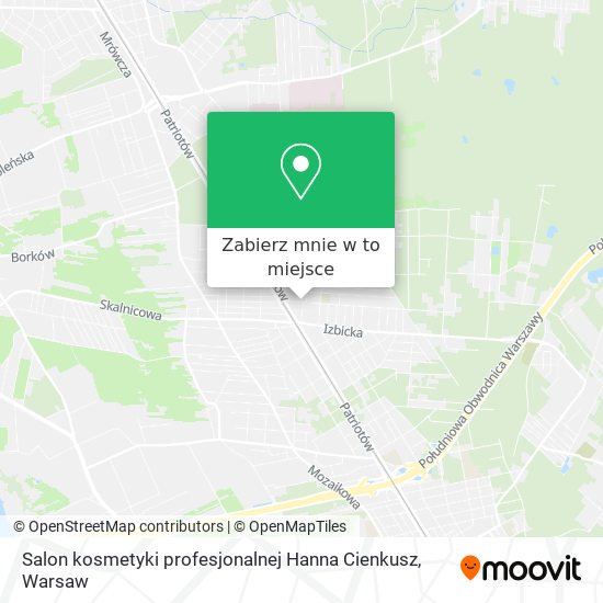 Mapa Salon kosmetyki profesjonalnej Hanna Cienkusz