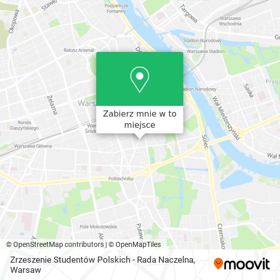 Mapa Zrzeszenie Studentów Polskich - Rada Naczelna