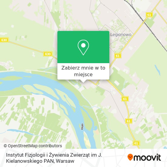 Mapa Instytut Fizjologii i Żywienia Zwierząt im J. Kielanowskiego PAN