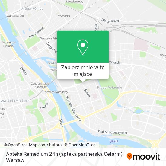 Mapa Apteka Remedium 24h (apteka partnerska Cefarm)