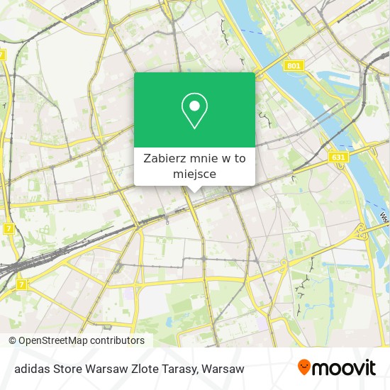 Mapa adidas Store Warsaw Zlote Tarasy