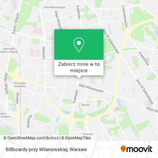 Mapa Billboardy przy Wilanowskiej