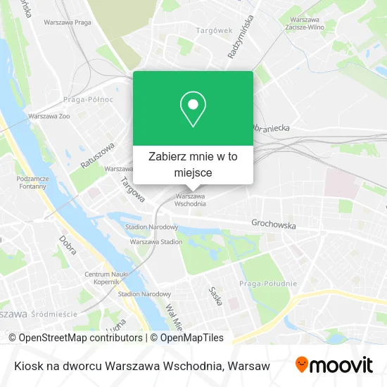 Mapa Kiosk na dworcu Warszawa Wschodnia