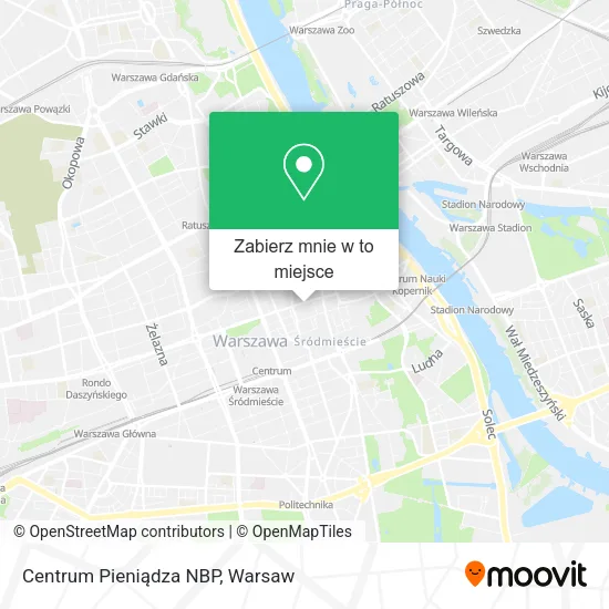 Mapa Centrum Pieniądza NBP
