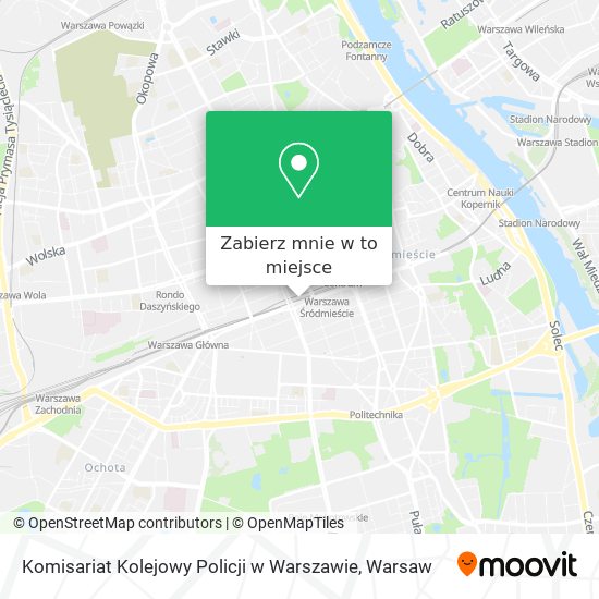 Mapa Komisariat Kolejowy Policji w Warszawie
