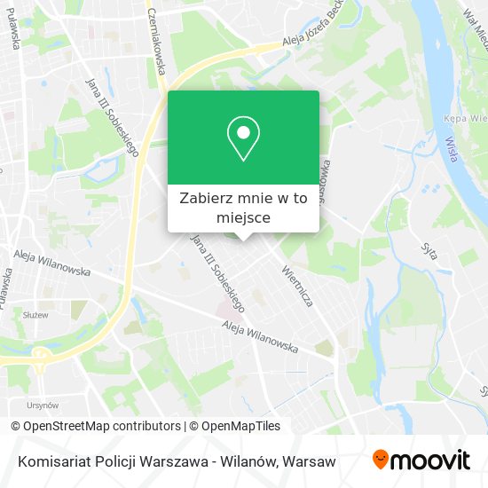 Mapa Komisariat Policji Warszawa - Wilanów