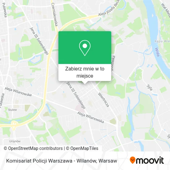 Mapa Komisariat Policji Warszawa - Wilanów