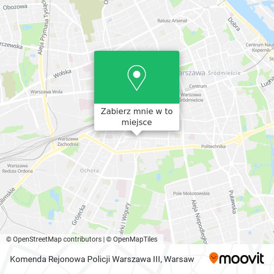 Mapa Komenda Rejonowa Policji Warszawa III