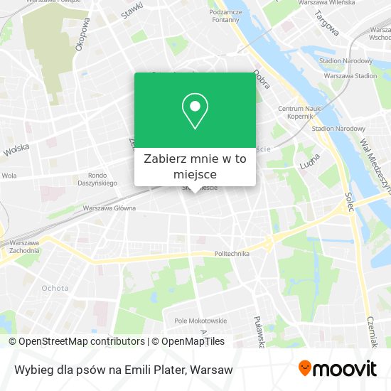 Mapa Wybieg dla psów na Emili Plater