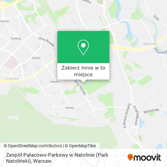 Mapa Zespół Pałacowo-Parkowy w Natolinie (Park Natoliński)